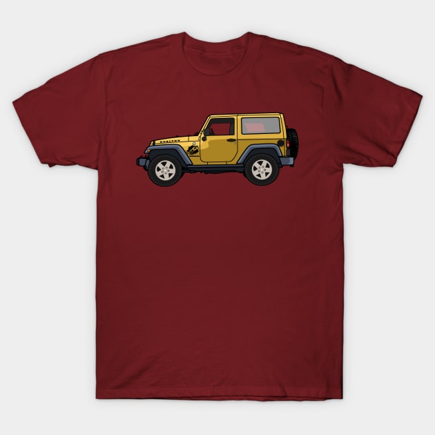 Jeep Wrangler Rubicon 2-door Yellow T-Shirt by antipc